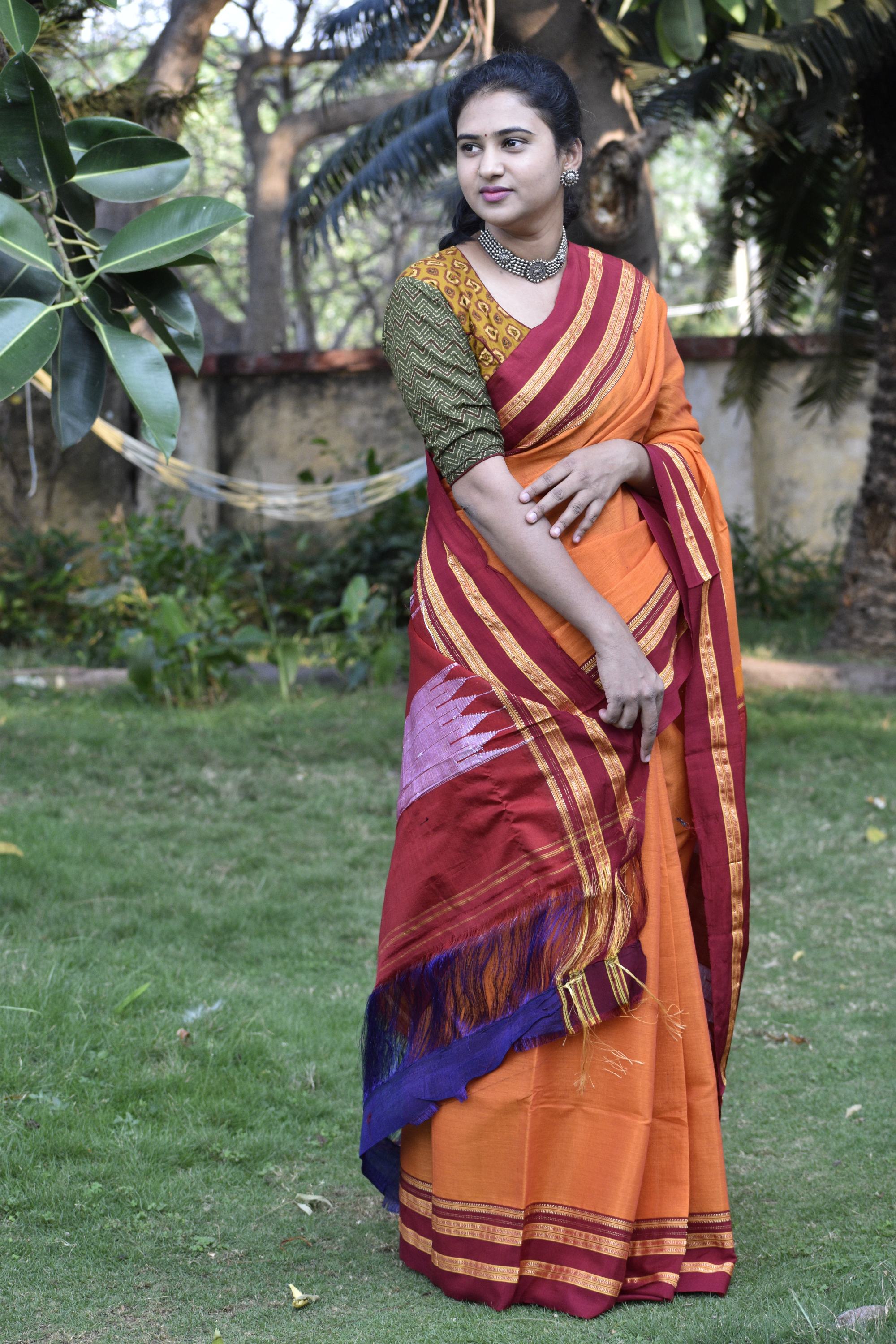 Pink Ilkal Pure Silk Saree - Luxurionworld – Luxurion World