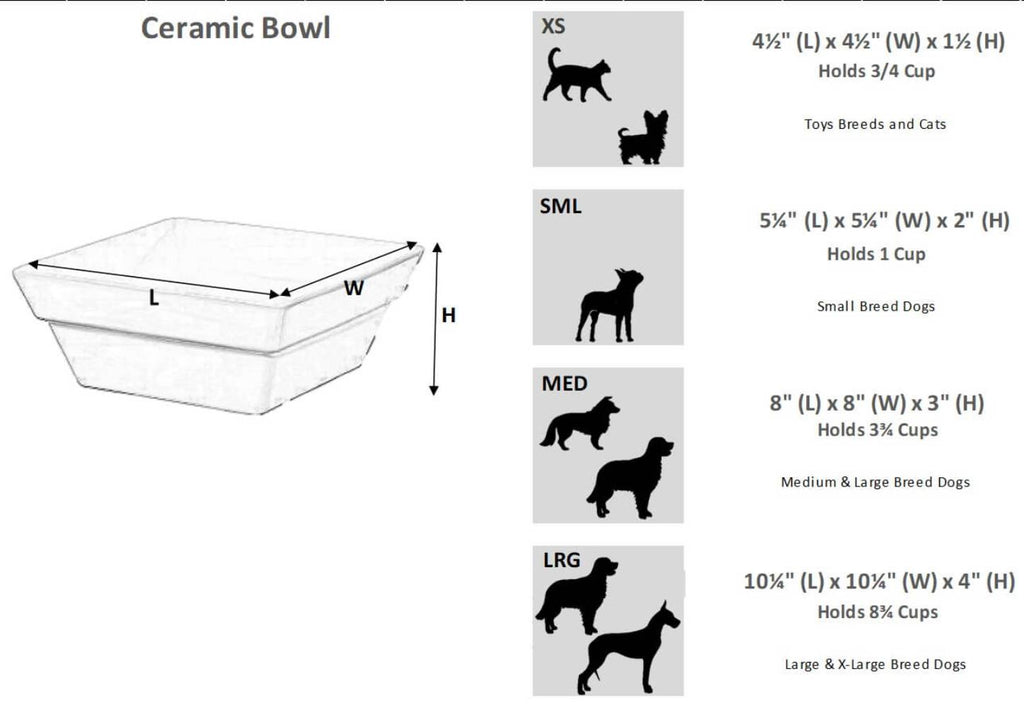 Bowsers The Artisan Ceramic Bowl Size Guide