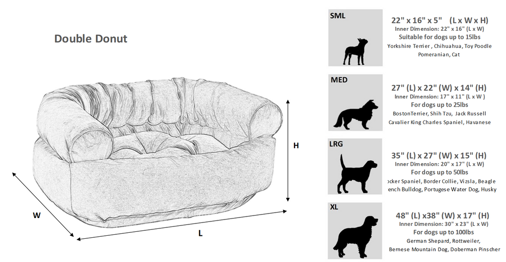 Bowsers The Double Donut Bed Size Guide