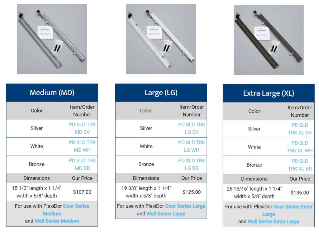 PlexiDor Sliding Tracks Security Plate Size Guide