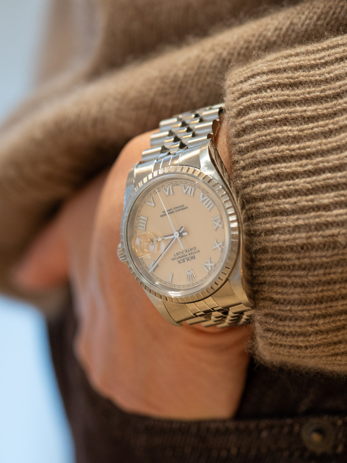 ロレックス デイトジャスト 16220 クリーム ローマン ダイアル ROLEX Datejust 16220 Creamy Roman Dial