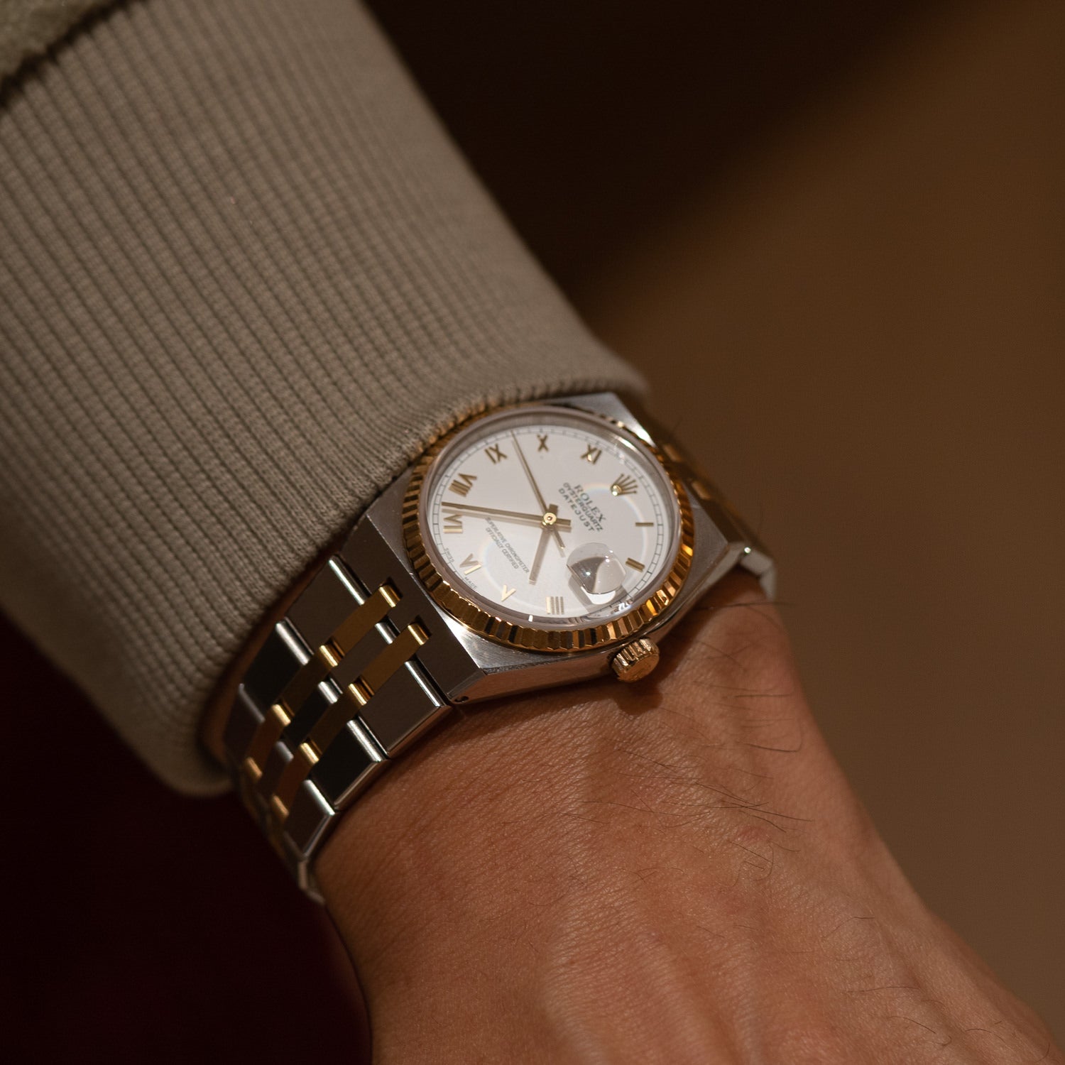 ROLEX OYSTERQUARTZ DATEJUST 17013 WHITE ROMAN ロレックス オイスタークォーツ デイトジャスト