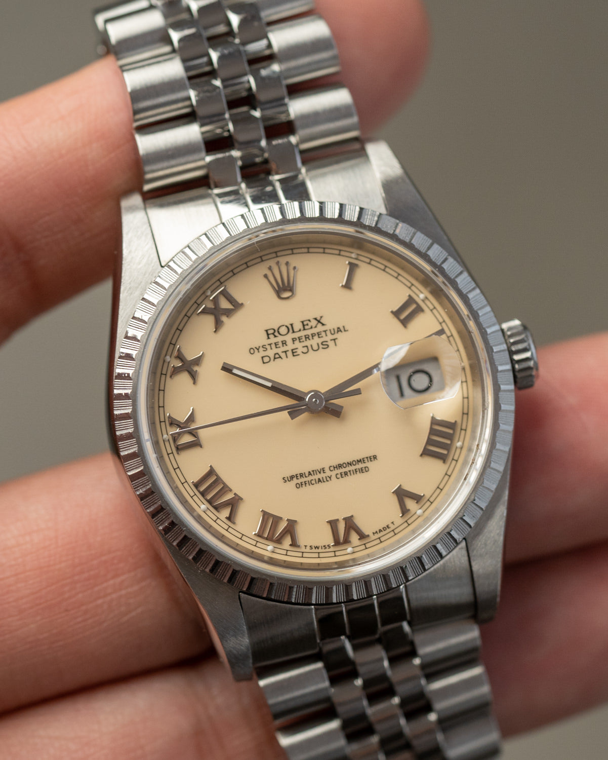 ロレックス デイトジャスト 16220 クリーム ローマン ダイアル ROLEX Datejust 16220 Creamy Roman Dial