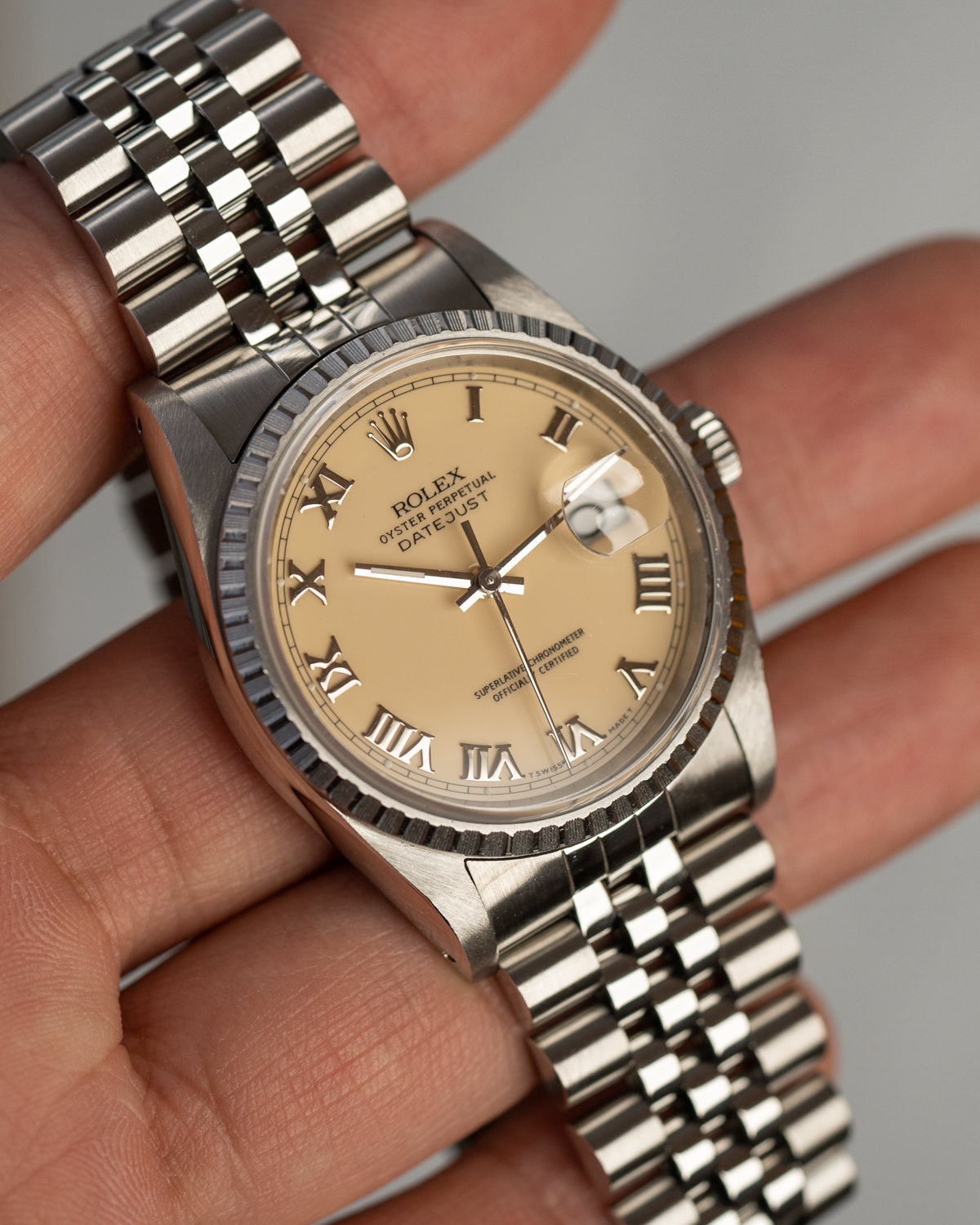 ロレックス デイトジャスト 16220 クリーム ローマン ダイアル ROLEX Datejust 16220 Creamy Roman Dial