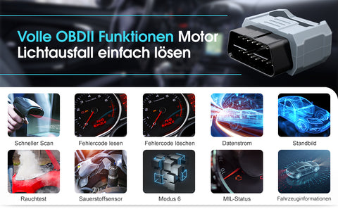 Bievin OBD2 Diagnosegerät Bluetooth 4.0(BLE) Auto Diagnose Scanner Diagnose Fehlercode Leser OBD Adapter für IOS und Android