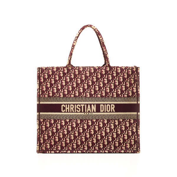 Christian Dior CD Burgundy Maroon Red Oblique Monogram Logo