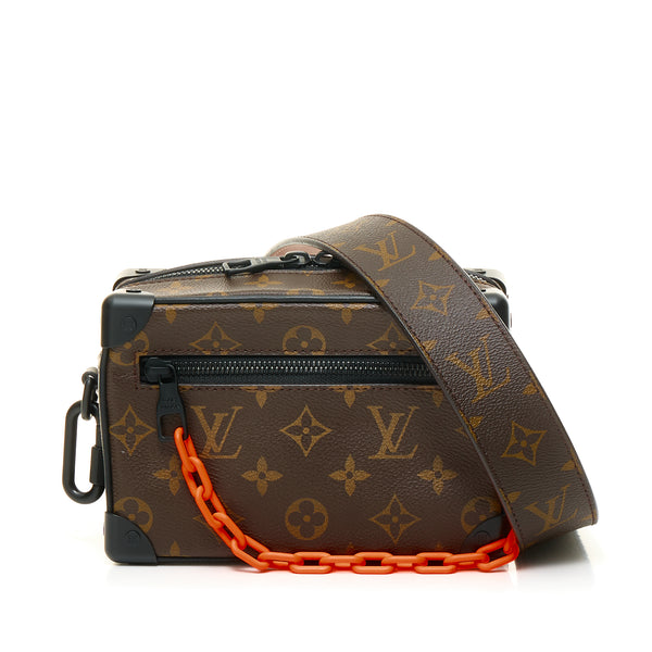 Vertical Soft Trunk Crossbody bag in Monogram Coated Canvas, Lacquered  Metal Hardware