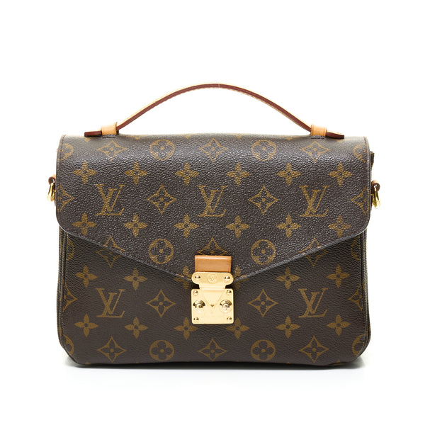 Louis Vuitton Ebene Monogram Coated Canvas Félicie Pochette Gold