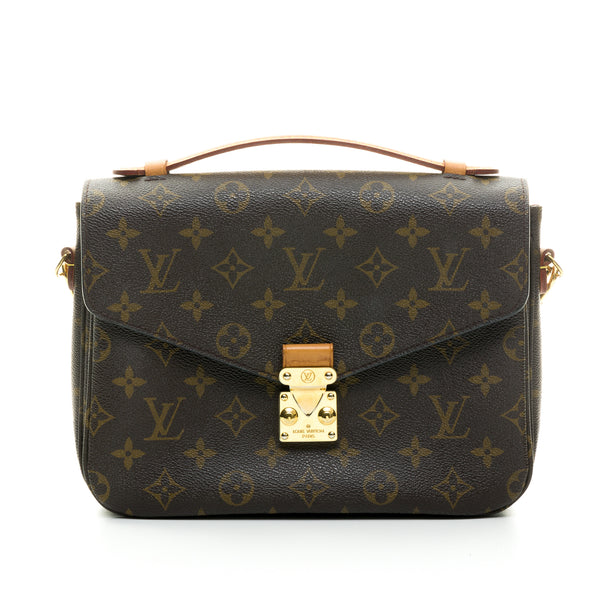 Louis Vuitton Ebene Monogram Coated Canvas Félicie Pochette Gold