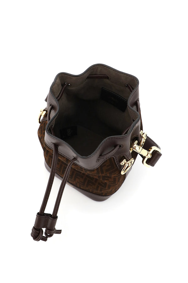 Fendi Mon Tresor Mini Ff Vertigo Canvas & Leather Bucket Bag in