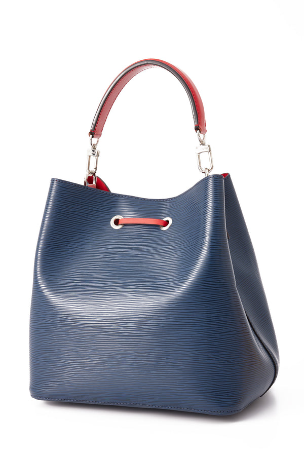 Louis Vuitton Neo Noe MM Bucket Bag, Red and Blue Epi