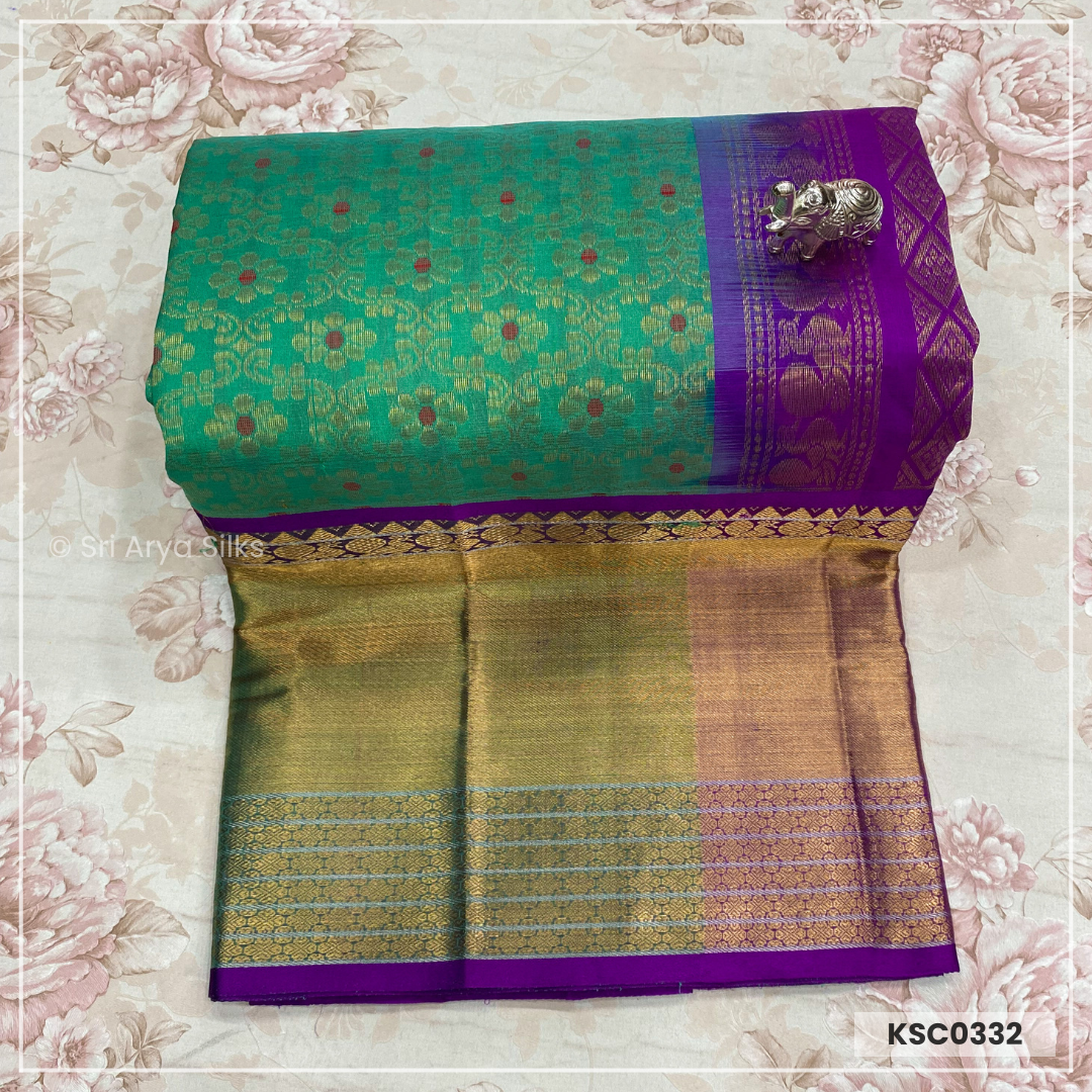 Wedding Wear Kanchipuram silk cotton saree - pink with yellow, Dry clean,  5.5 m (separate blouse piece) at Rs 3000 in Tambaram