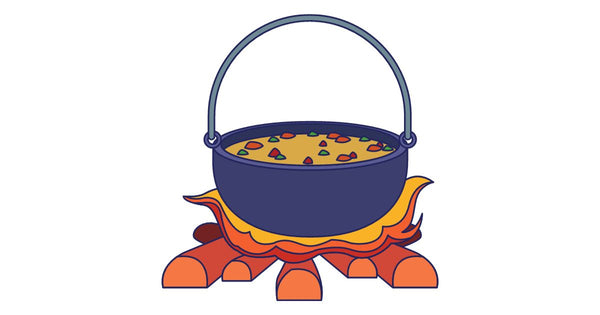 illustration of a cooking pot for camping