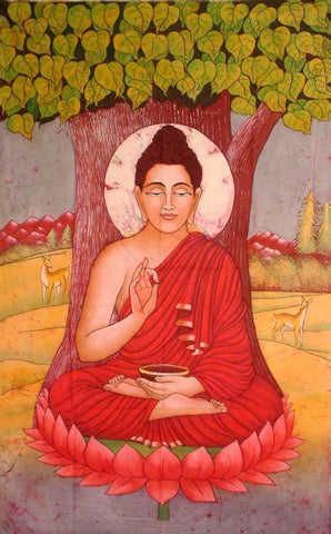 Peinture de Bouddha sous le Bodhi tree