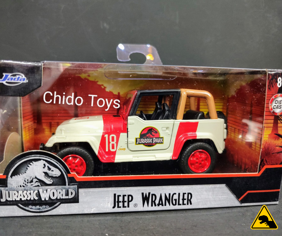 Auto a escala marca Jada, modelo Jeep Wrangler Jurassic, edad 14+ – Chido  Toys
