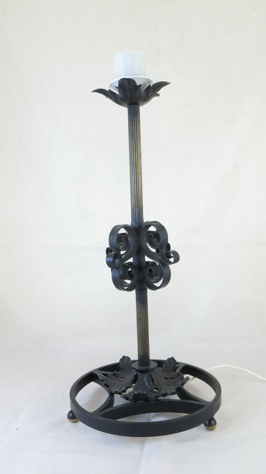 LAMPADA DA TAVOLO IN FERRO BATTUTO VINTAGE VECCHIA ABAT JOUR DA SCRIVA – Belbello  Antiques