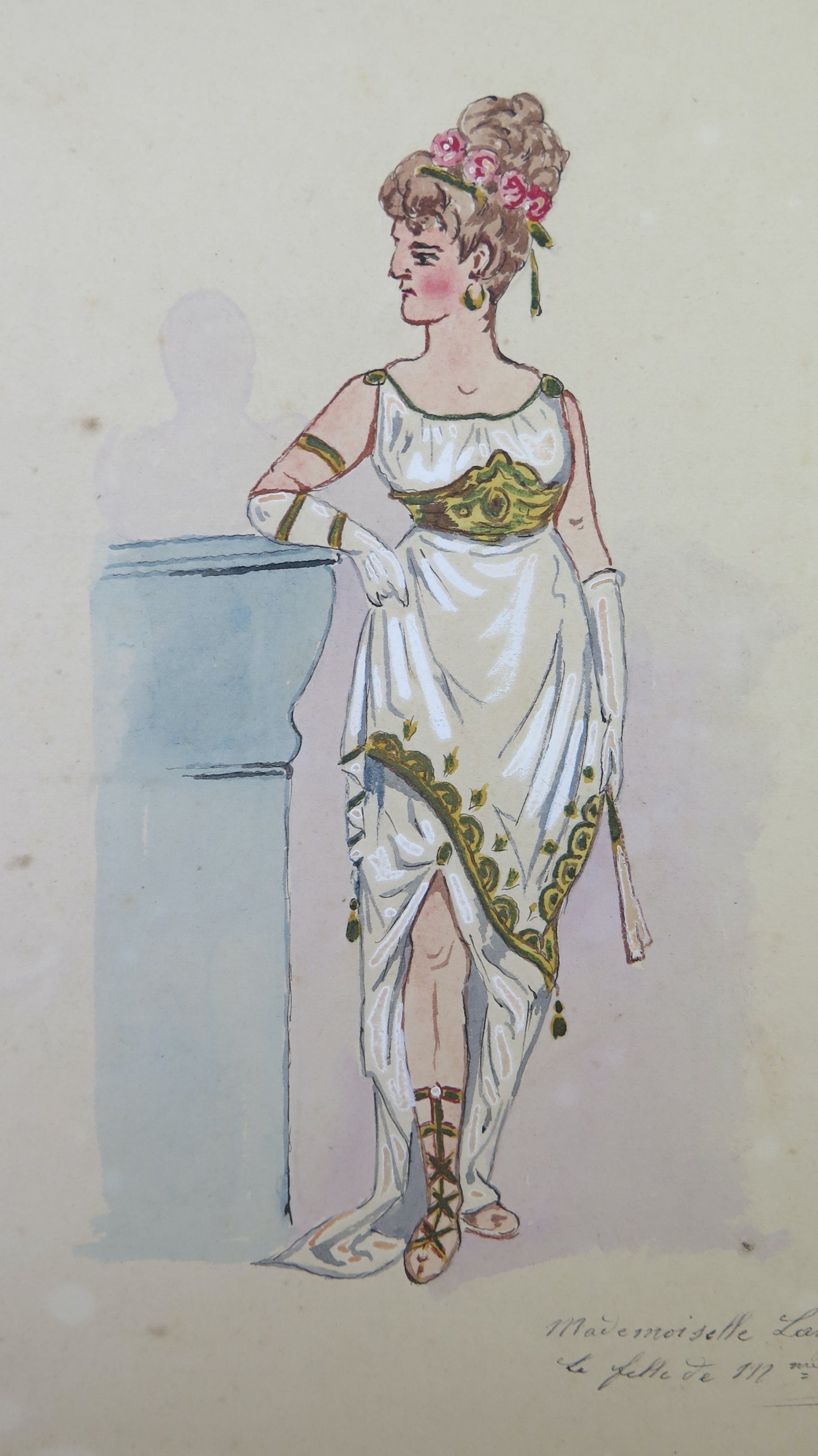 Antiguo retrato de niña en ropa antigua Roma Roman Francia  –  Belbello Antiques