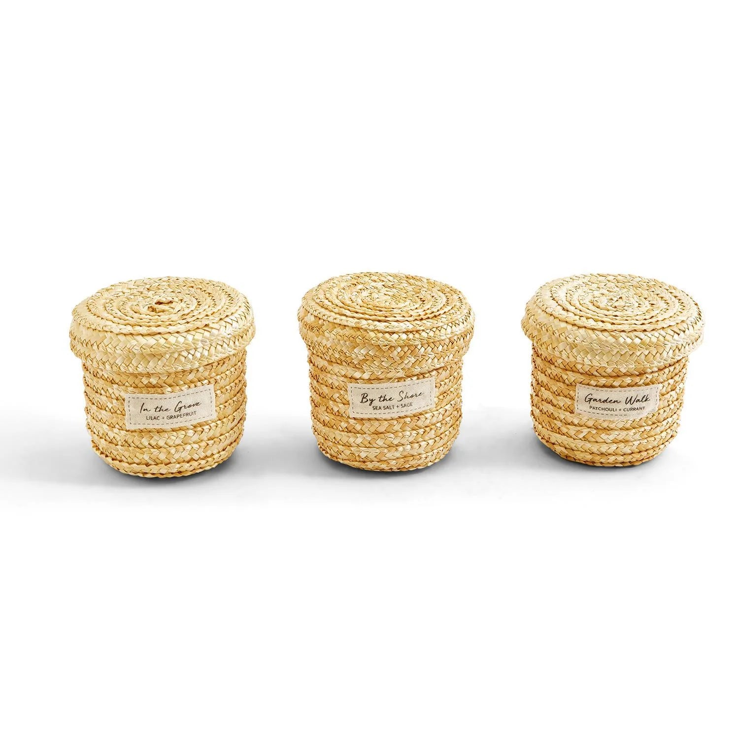 Straw Basket Candles w/ Lid