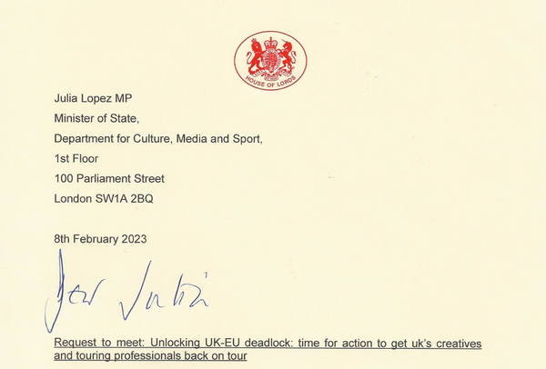 Lords letter to Julia Lopez MP