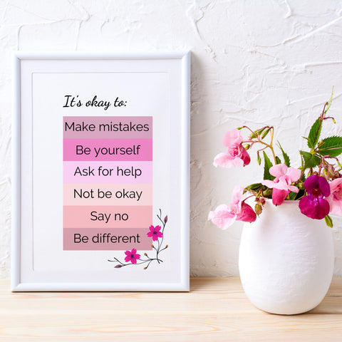 It's Okay to affirmations Printable Wall Art - KY designX