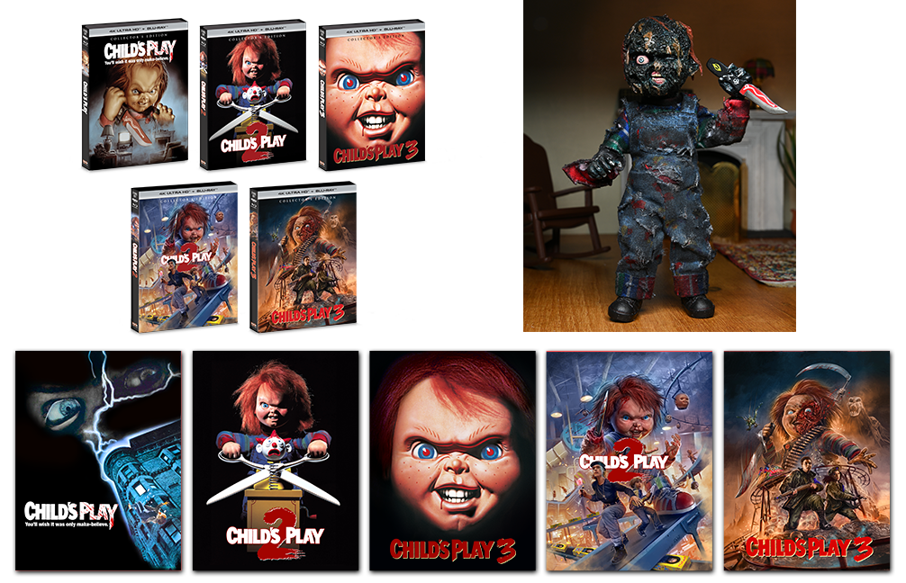 Child's Play 1-3 + NECA + 5 Posters + 2 Slipcovers