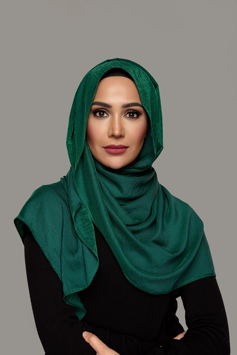 Emerald Green Glam Hijab Pearl Daisy