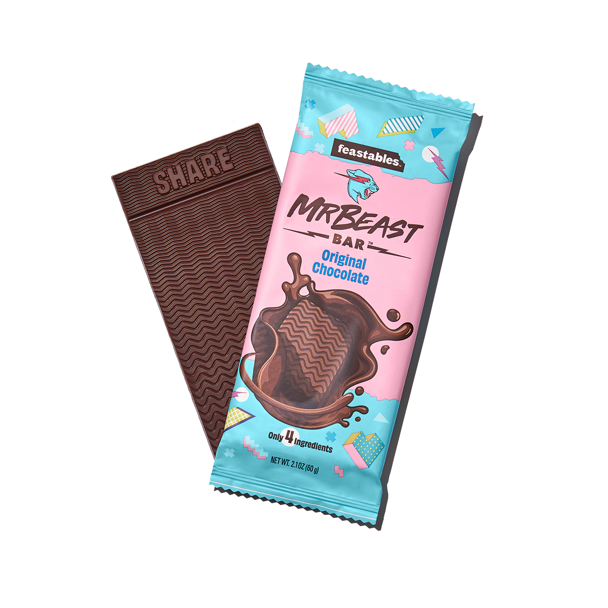 Feastables MrBeast Original Chocolate Bars - Made with Organic Cocoa. Plant  Based with Only 4 Ingredients, 10 Count