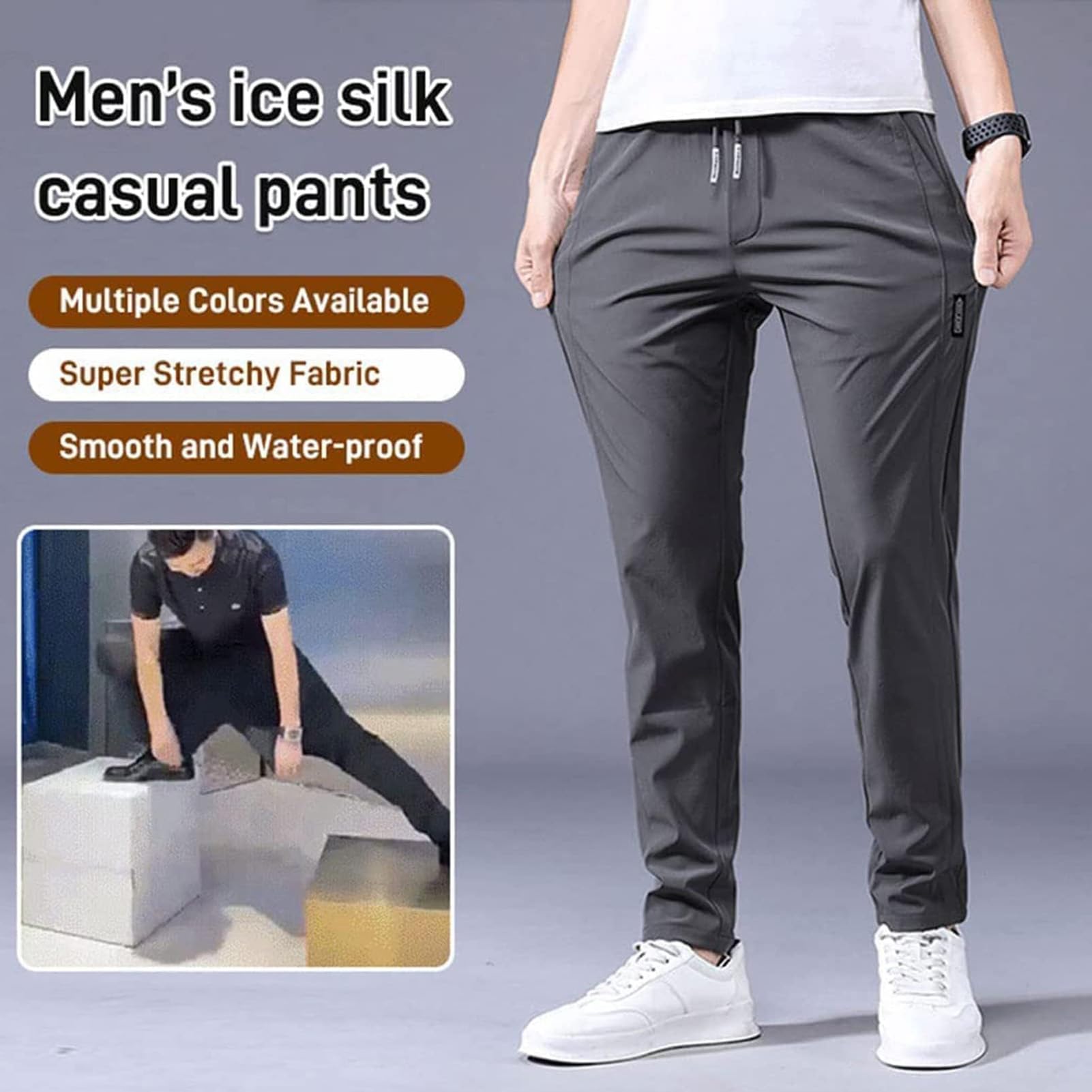 SwiFit™️ Elastic Men's Track Pants Tracksuits Of Men Lycra Black