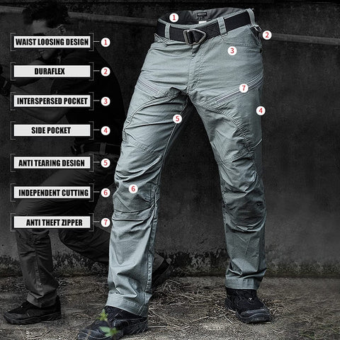 Men Tactical Pants Cargo Outdoor Camping Multiple Pocket Elasticity Casual  Pant Military Urban Commuter Trouser Plus Size | Fruugo NO