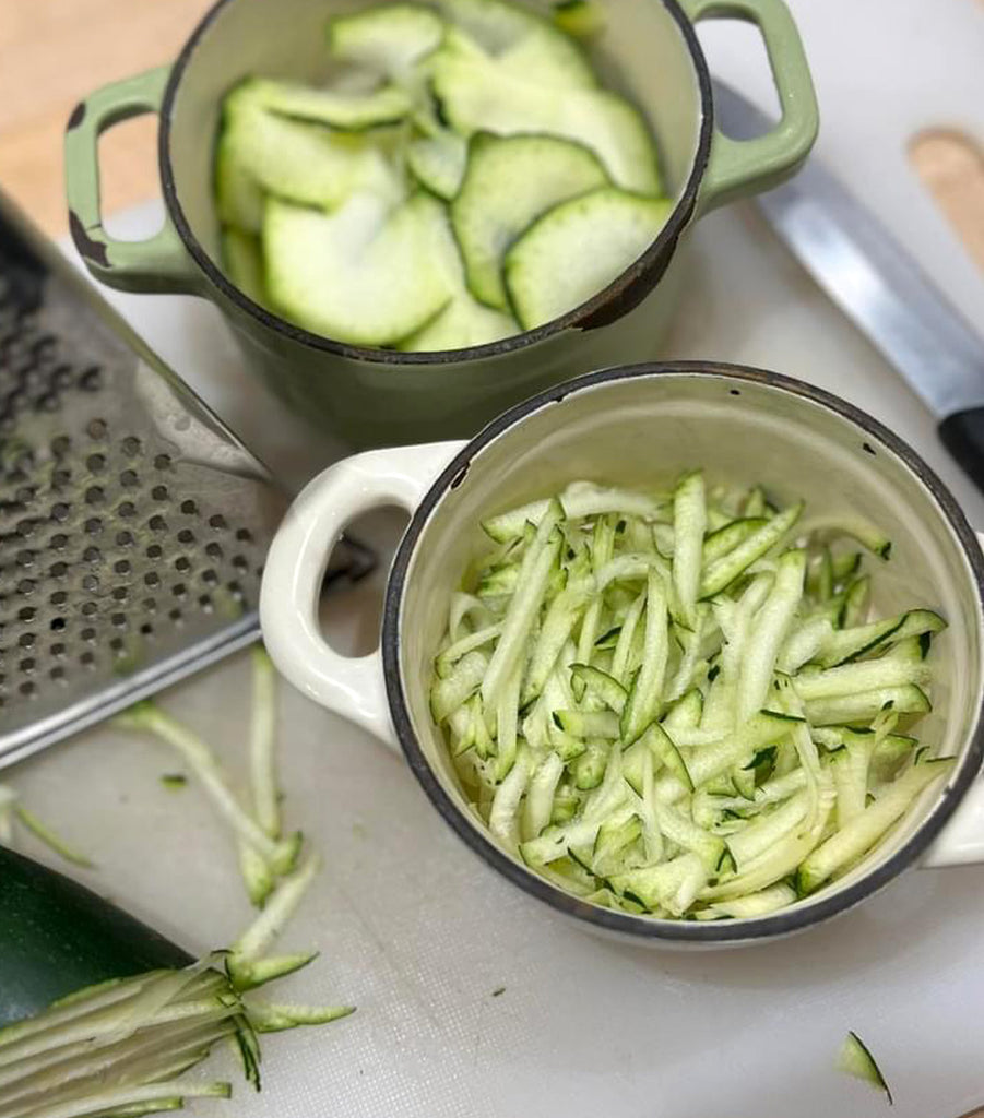 Grated courgette