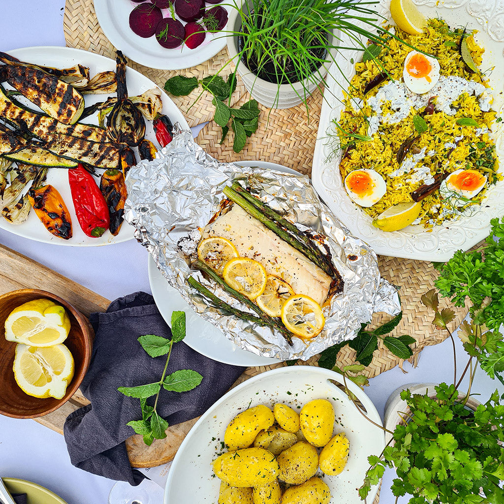 Smoked Haddock BBQ with Charred Vegetables