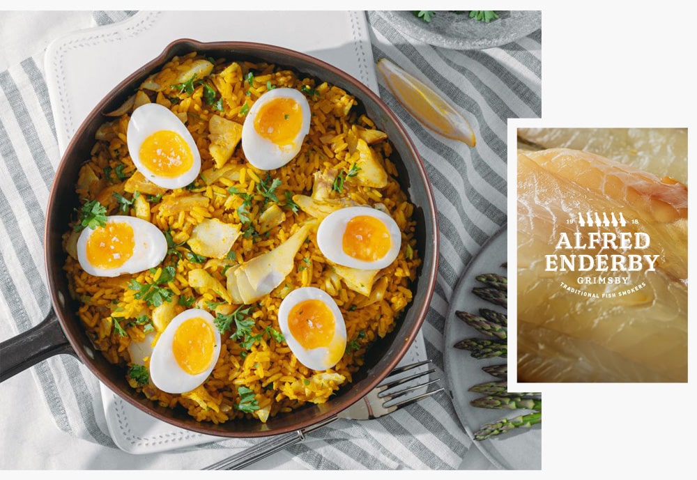 Haddock Kedgeree with Alfred Enderby Grimsby Smoked Haddock