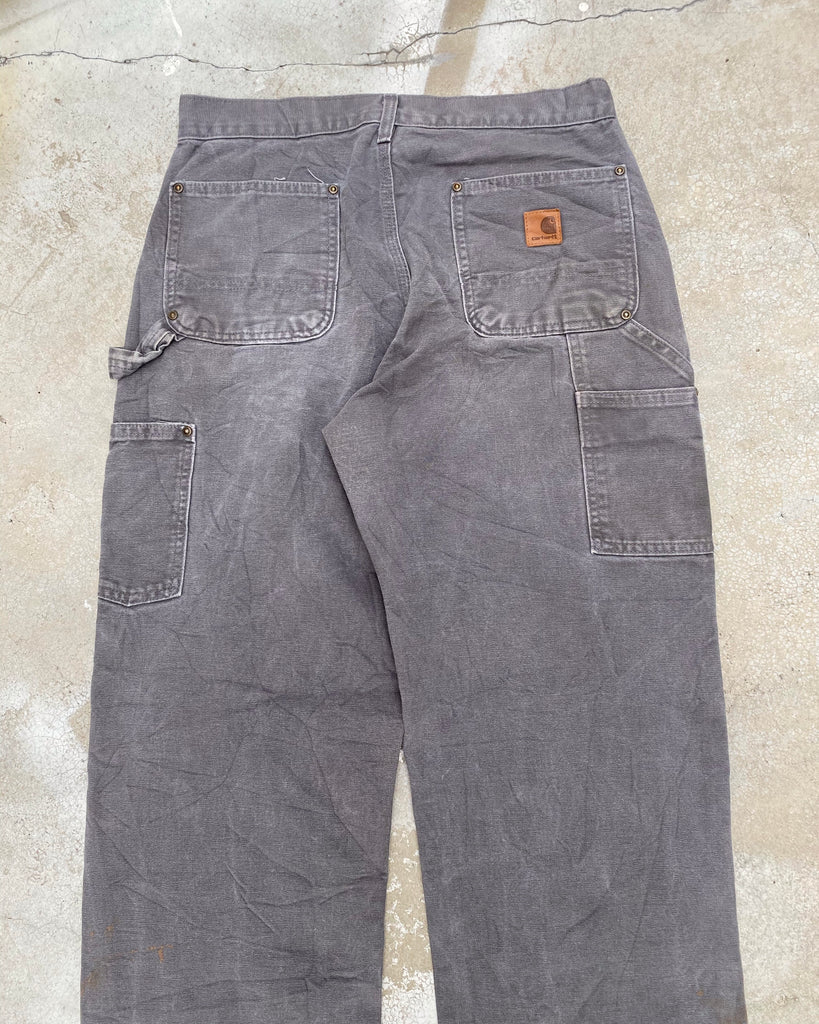 1990s Faded Dark Grey Carhartt Double Knee Pants (30x32) – exaghules