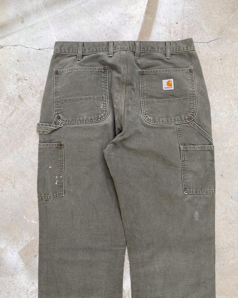 1990s Faded Grey Carhartt Painted Double Knee Pants – exaghules