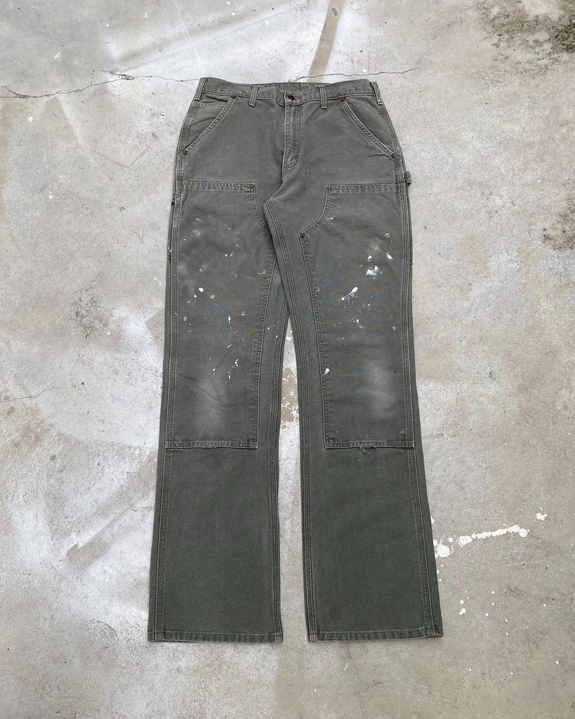 1990s Faded Grey Carhartt Painted Double Knee Pants – exaghules