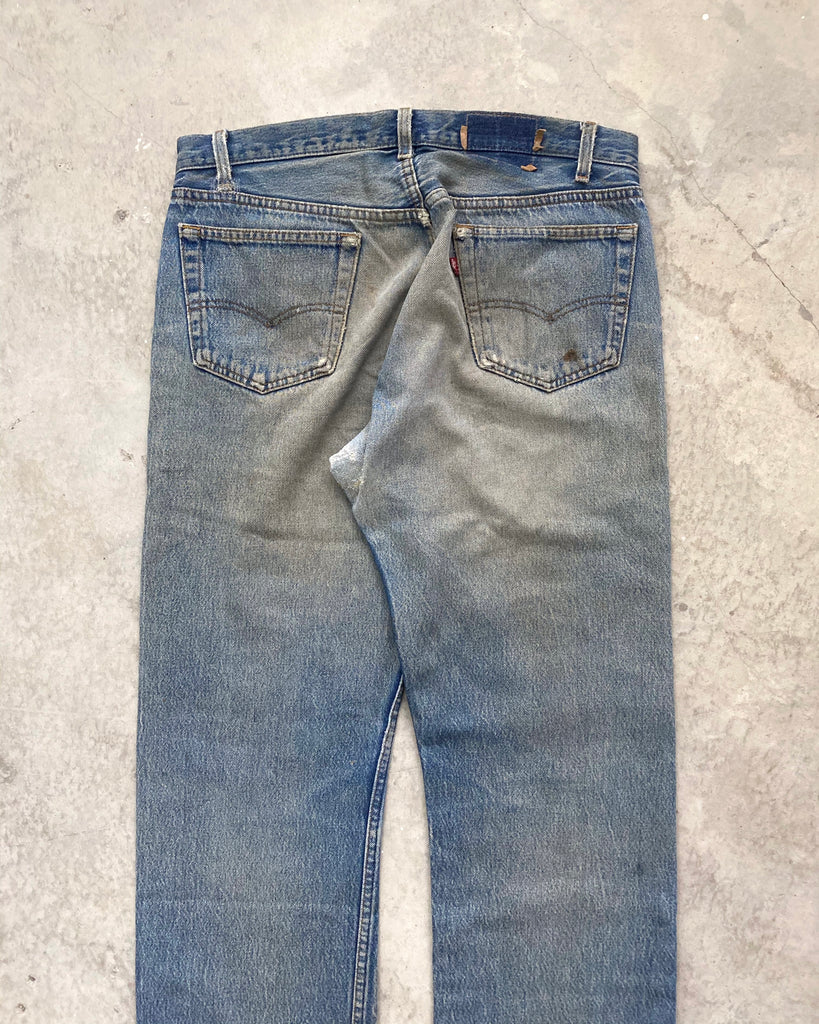 1980s Mud Washed Levi's 501 Repaired Jeans (35x30) – exaghules