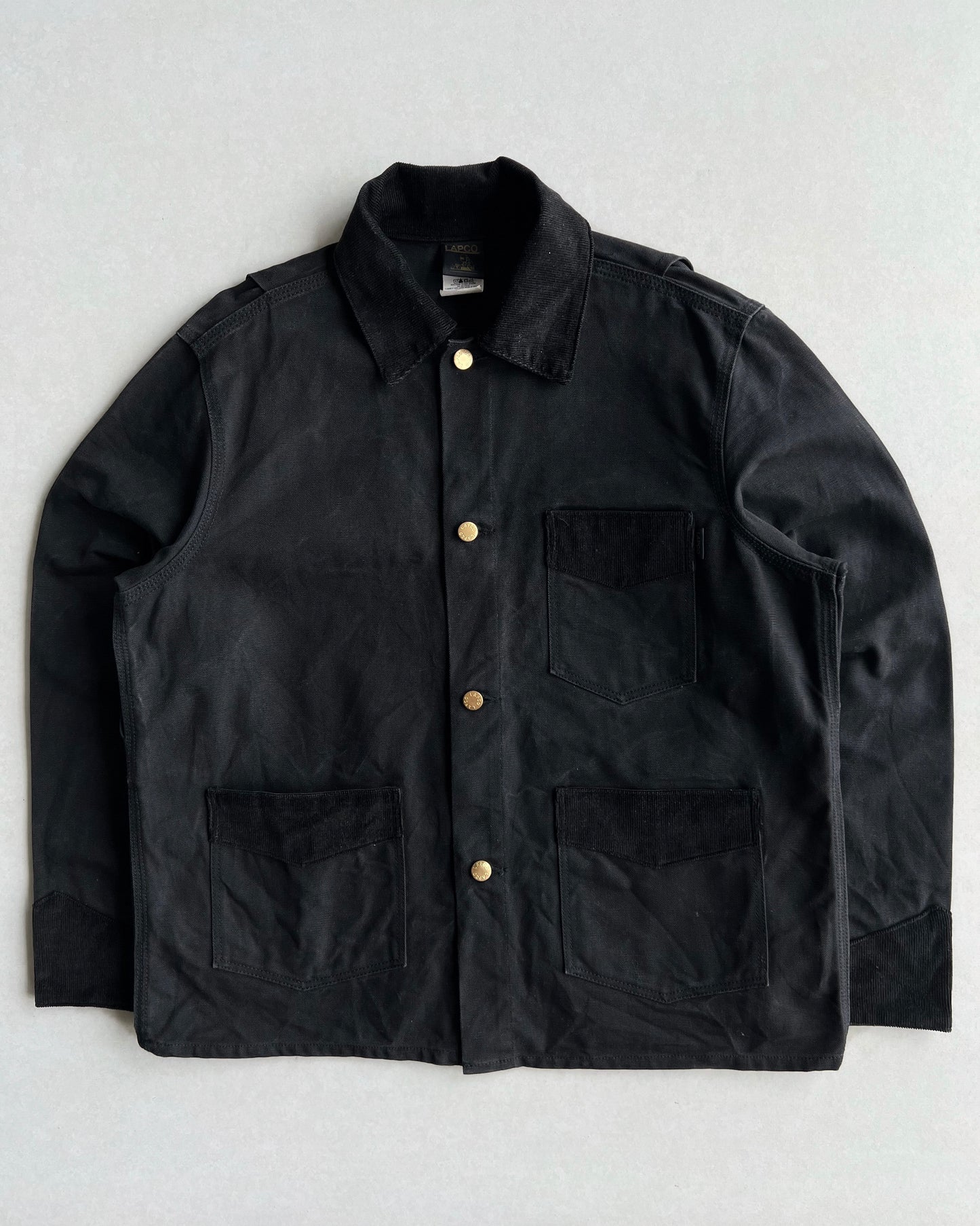 1980S LAPCO TWO-TONE BLACK CANVAS CHORE JACKET (L) – exaghules