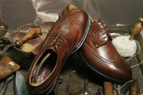 Italian made men's brown dress shoes