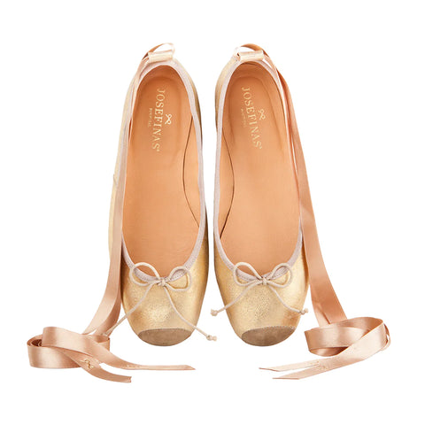 Josefinas golden-pink ballet shoes