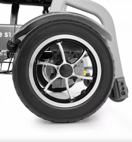 Close up picture of mobility scooter tire