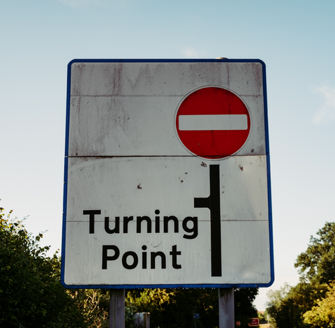 sign that says turning point
