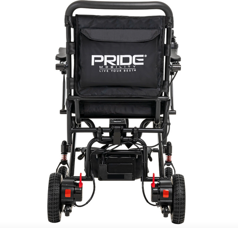 back of pride carbon power wheelchair
