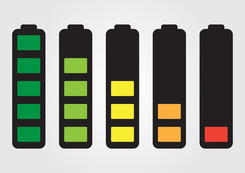 5 different stages of battery life