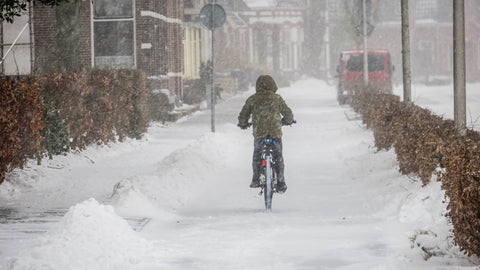 snowy day bike lane