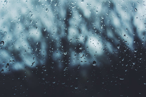rainy day glass window