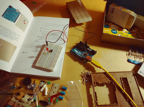 circuit breaker on work desk with guide book