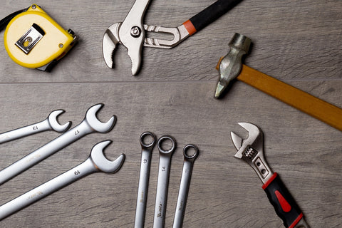 Tools on a work bench