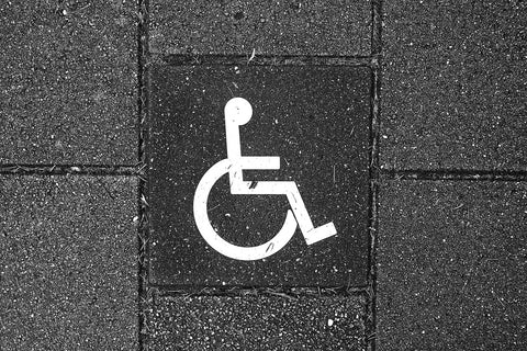 Handicap symbol on pavement