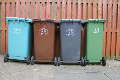 recycling bins outside