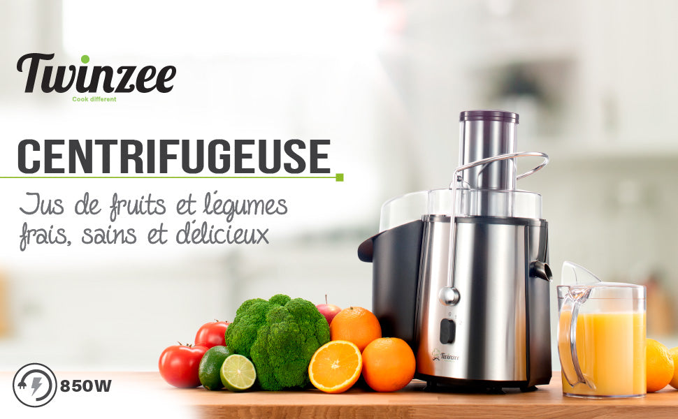 Centrifugeuse Twinzee Extracteur de Jus de Fruits et Légumes - Grande  Puissance 850 W et 2 Vitesses - Centrifugeuse - Achat & prix